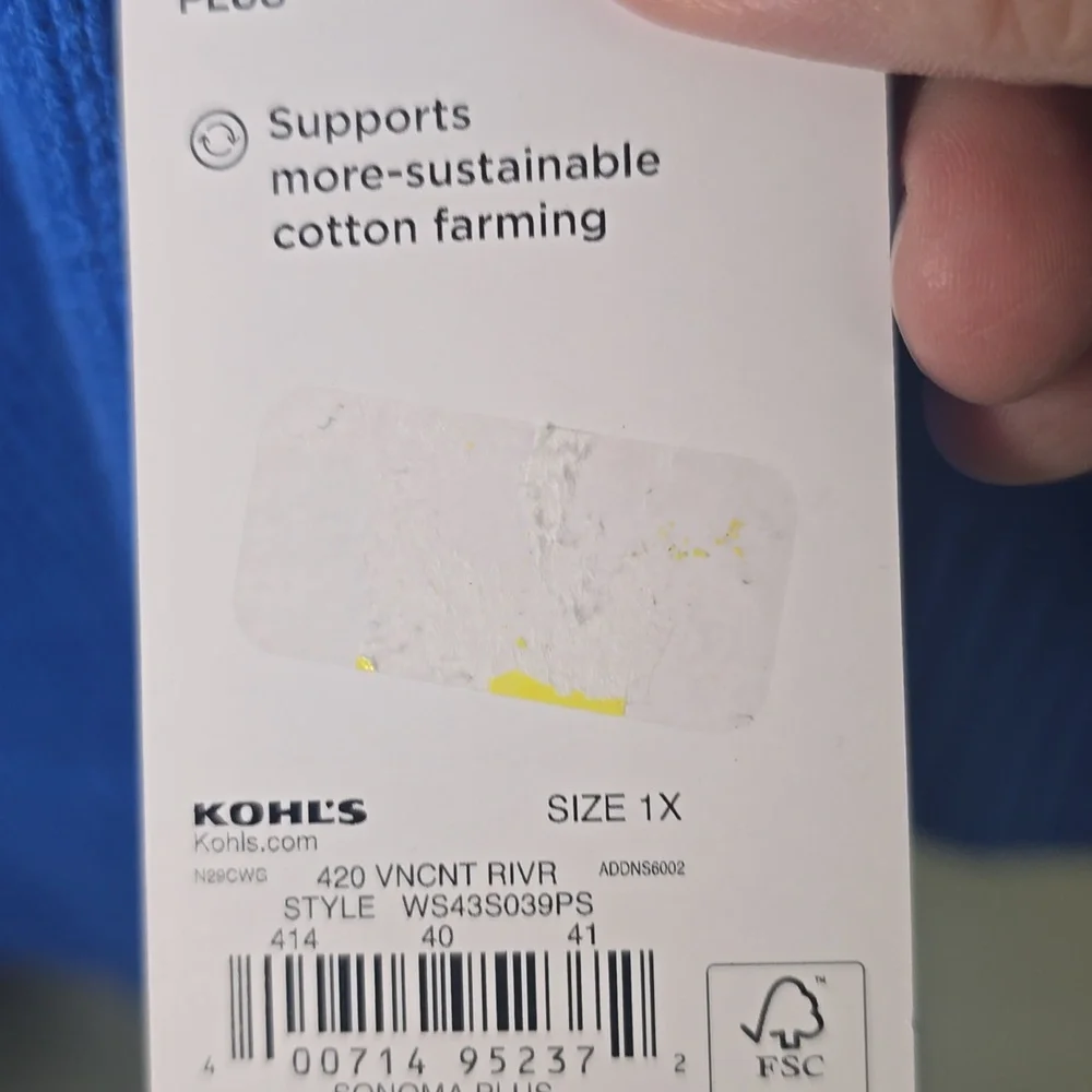 Sonoma Women's Sweater in Vibrant Blue, Plus Size 1X, NWT - Picture 4 of 5